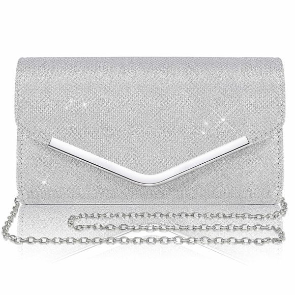 Clutch Purses, Elegant Envelope Evening Bag With 2 Removable Chain :D - Picture 1 of 7